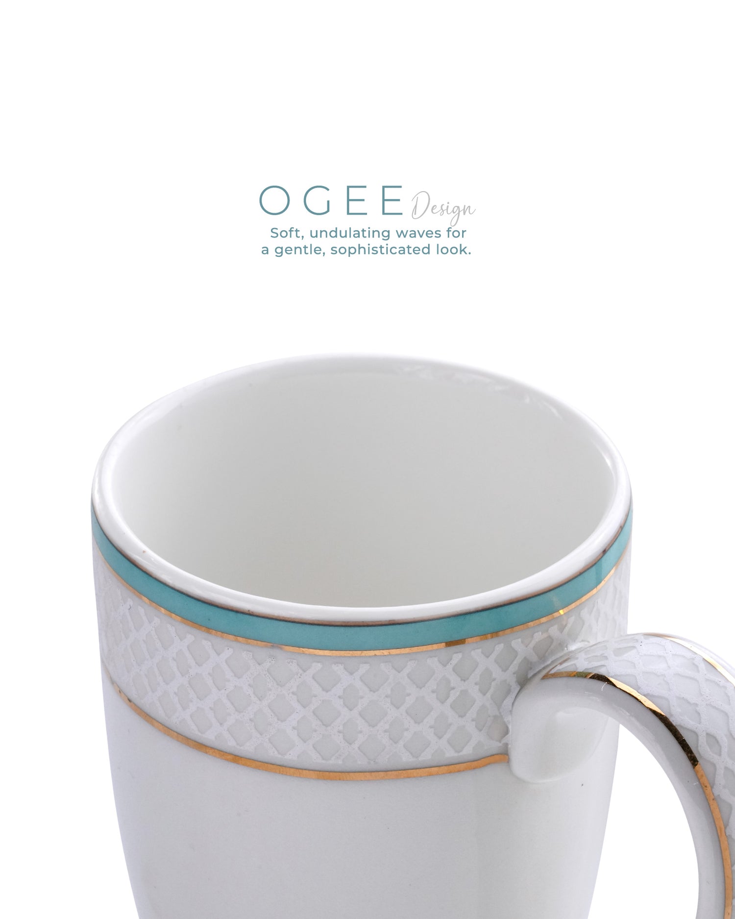 Ivory / Aqua / Single pc * 300ml || Stellar Collection || Mug _Ogee