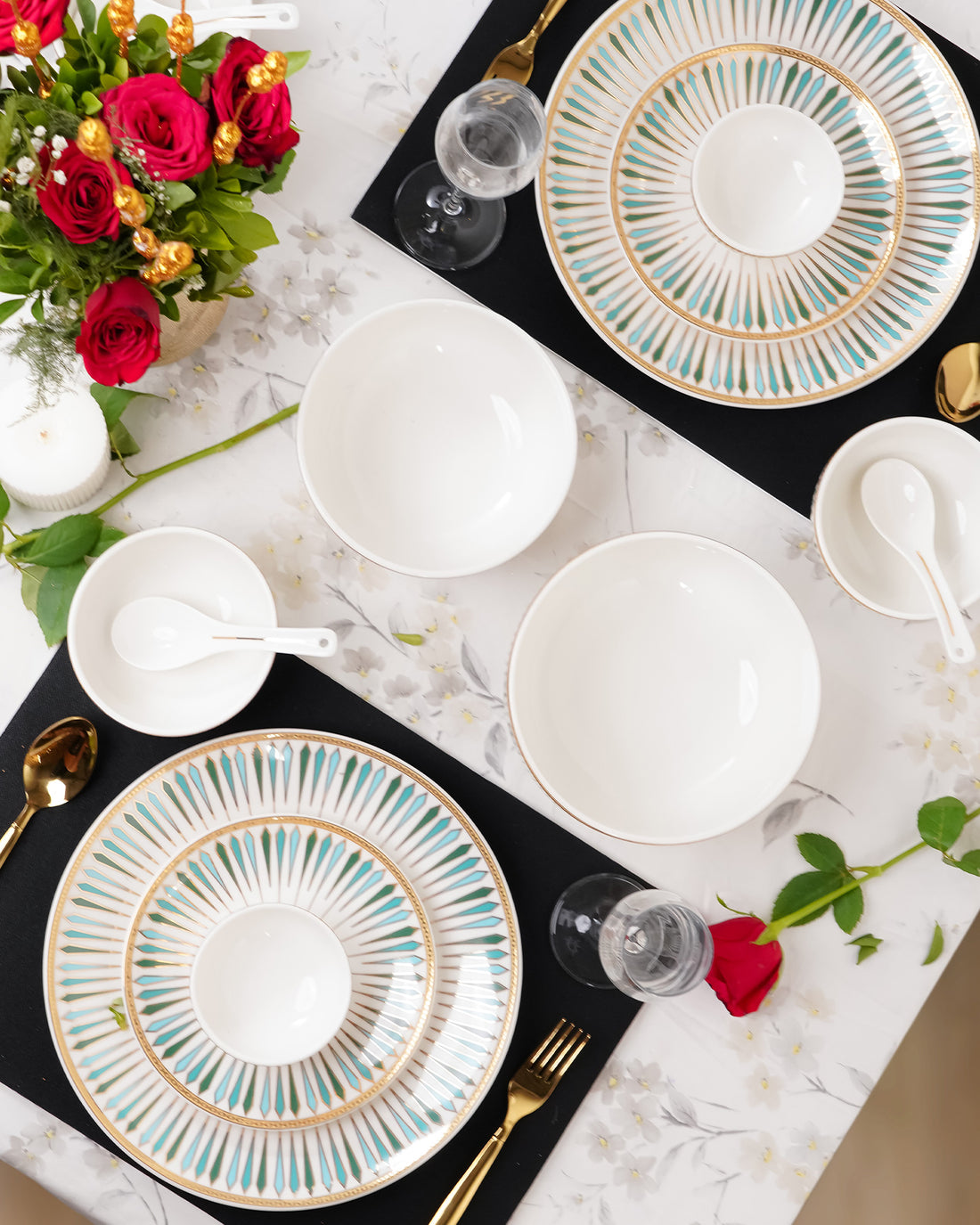 Ocean Breeze ||Diamond Dash Dinnerware_33Pcs Dinner Set
