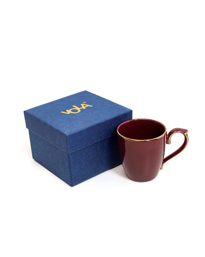 ROSE WOOD / Single pc * 220ml || Allure Premium Porcelain Tea/Coffee Mug with Golden Rim| Multi color