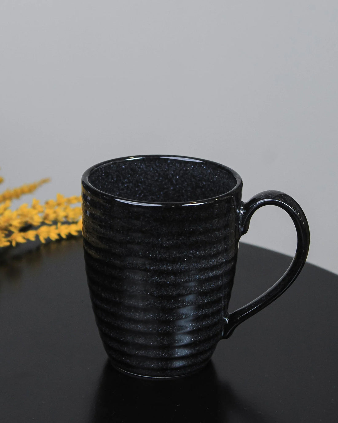 BLACK / Single * 300ml || Organic Porcelain Coffee Mug | Natural Colors