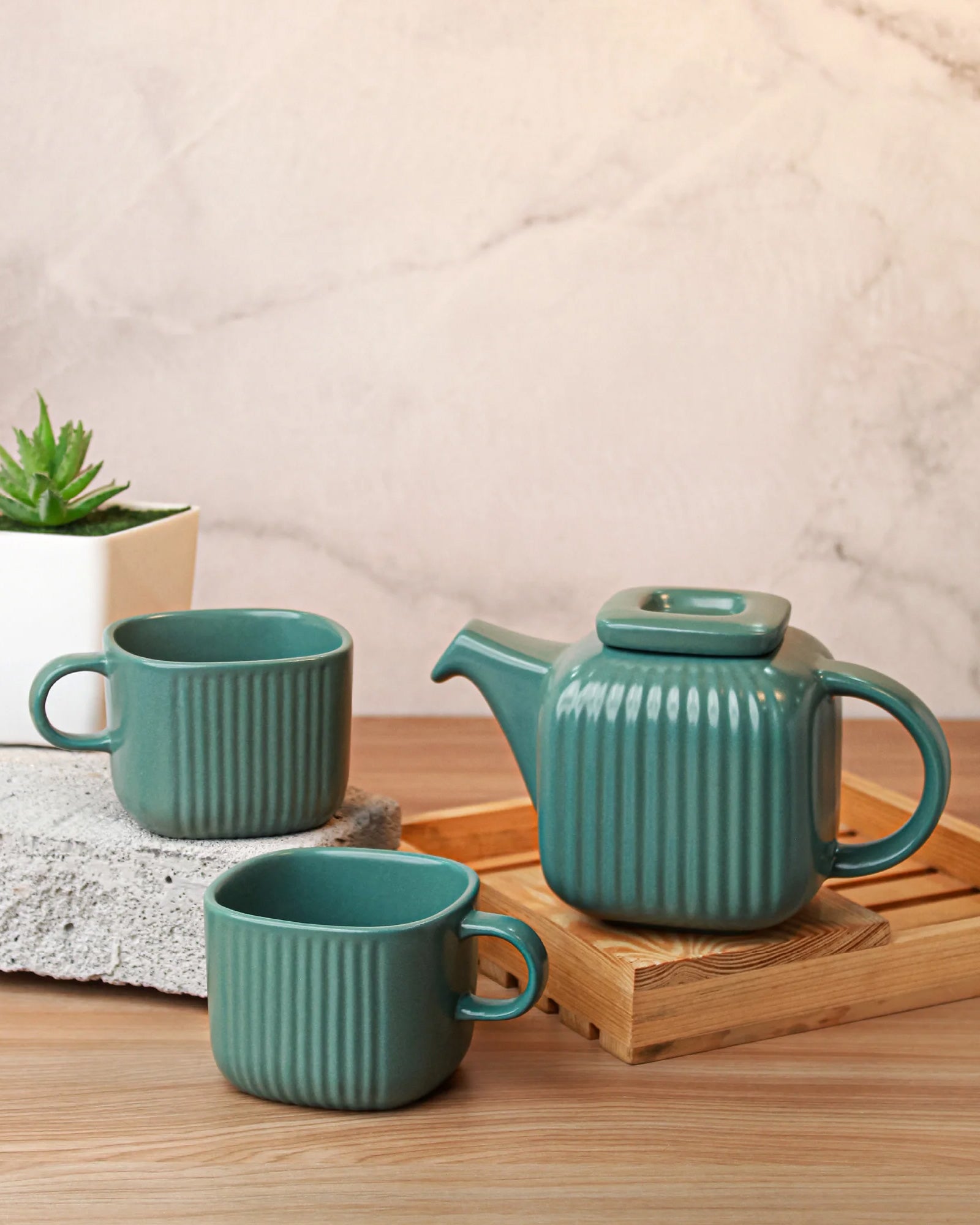 Viridian green || Bloom Tea Trio: Elevate Your Tea Time