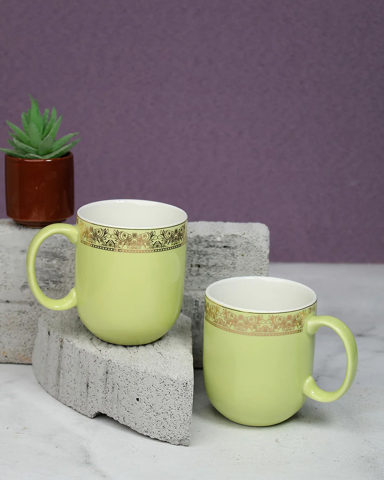 LILLY GREEN / Set of 2 * 200ml || Dazzle Heritage Superior Mug | Stylish Colors