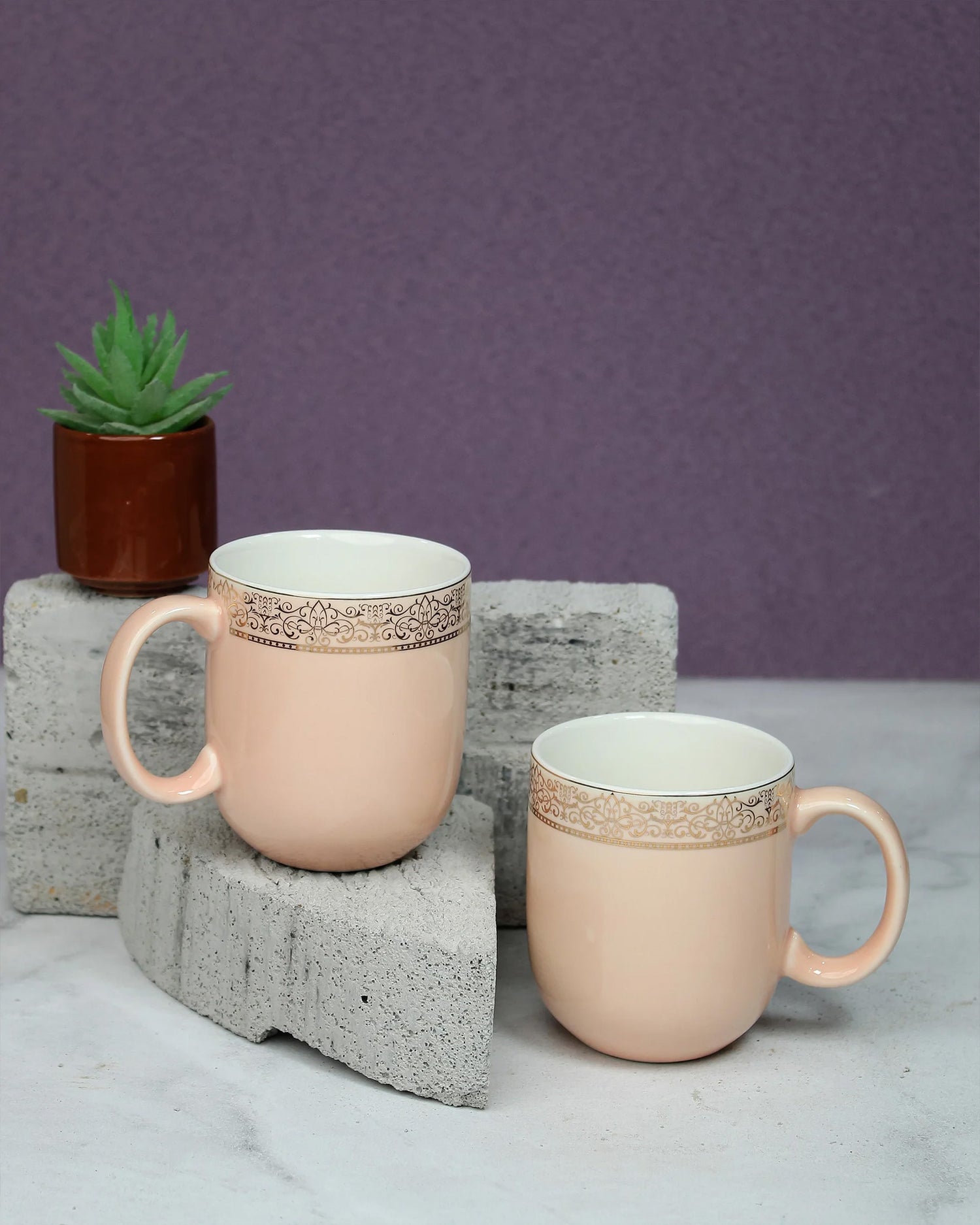 BABY PINK / Set of 2 * 200ml || Dazzle Heritage Superior Mug | Stylish Colors