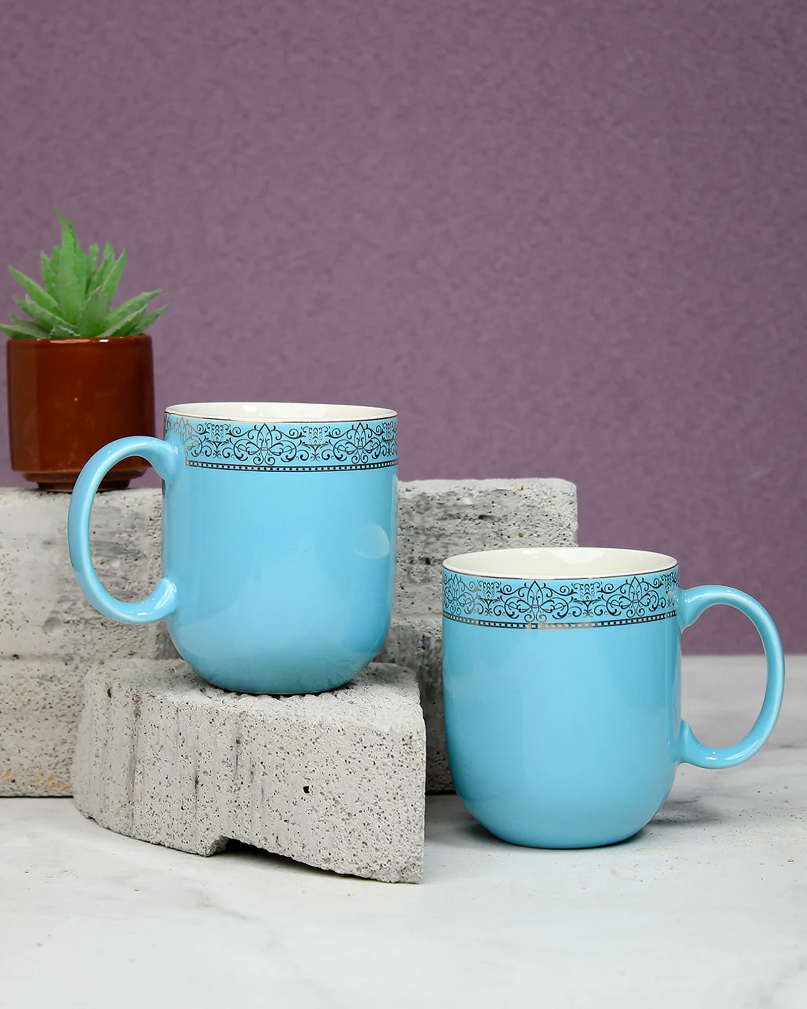 ASPIRING BLUE / Set of 2 * 200ml || Dazzle Heritage Superior Mug | Stylish Colors