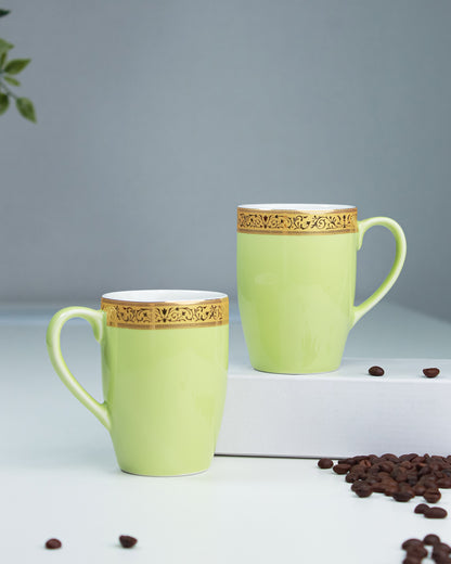 LILLY GREEN / Set of 2 * 230ml || Scarlet: Premium Porcelain Mugs in Pastel Colors