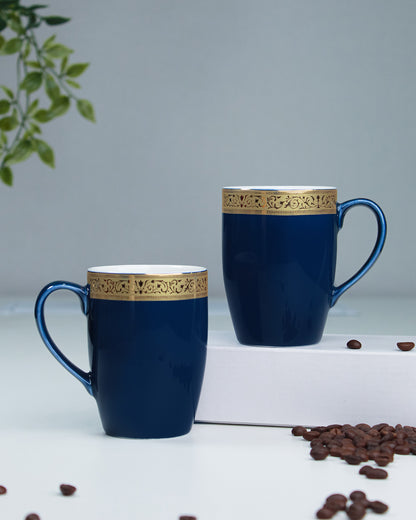 PRUSSIAN BLUE / Set of 2 * 230ml || Scarlet: Premium Porcelain Mugs in Pastel Colors