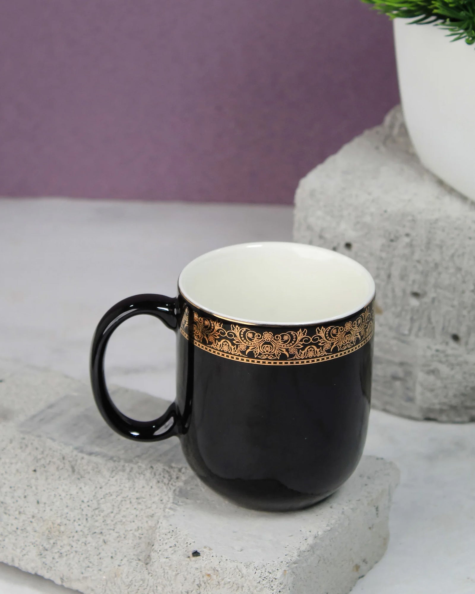 BLACK / Single pc * 200ml || Dazzle Heritage Superior Mug | Stylish Colors