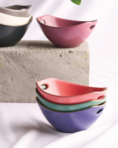 Mix colors / Set of 6 || Bloom Vegas Curve Bowl - Where Elegance Meets Functionality