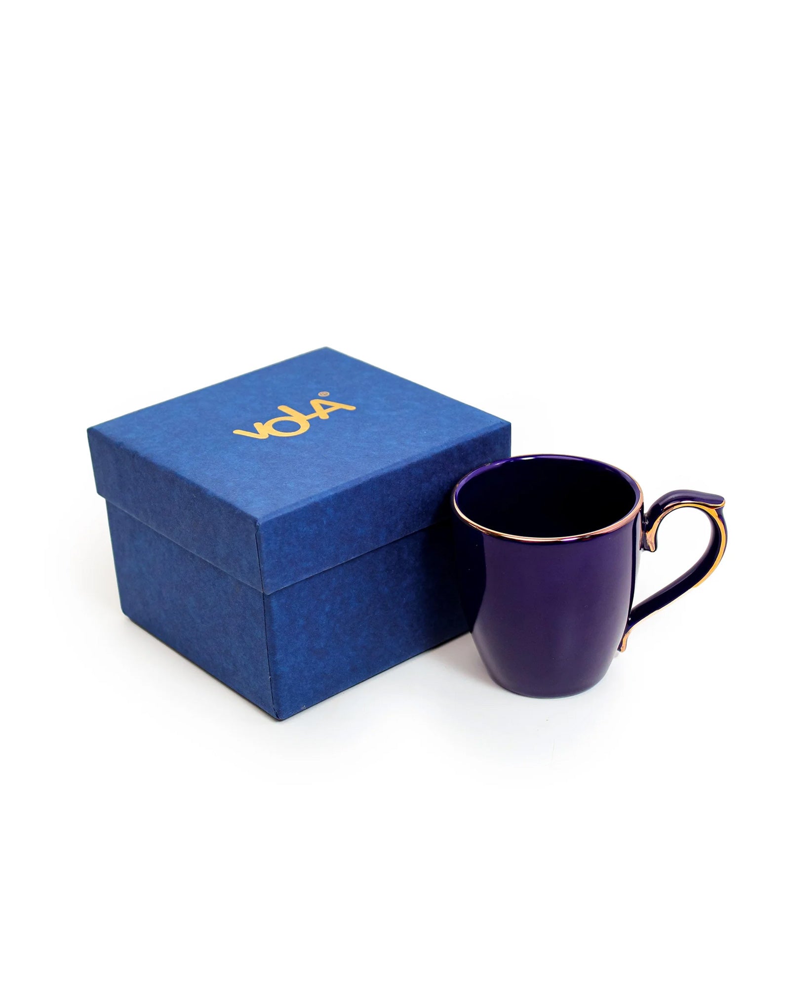 COBALT BLUE / Single pc * 220ml || Allure Premium Porcelain Tea/Coffee Mug with Golden Rim| Multi color