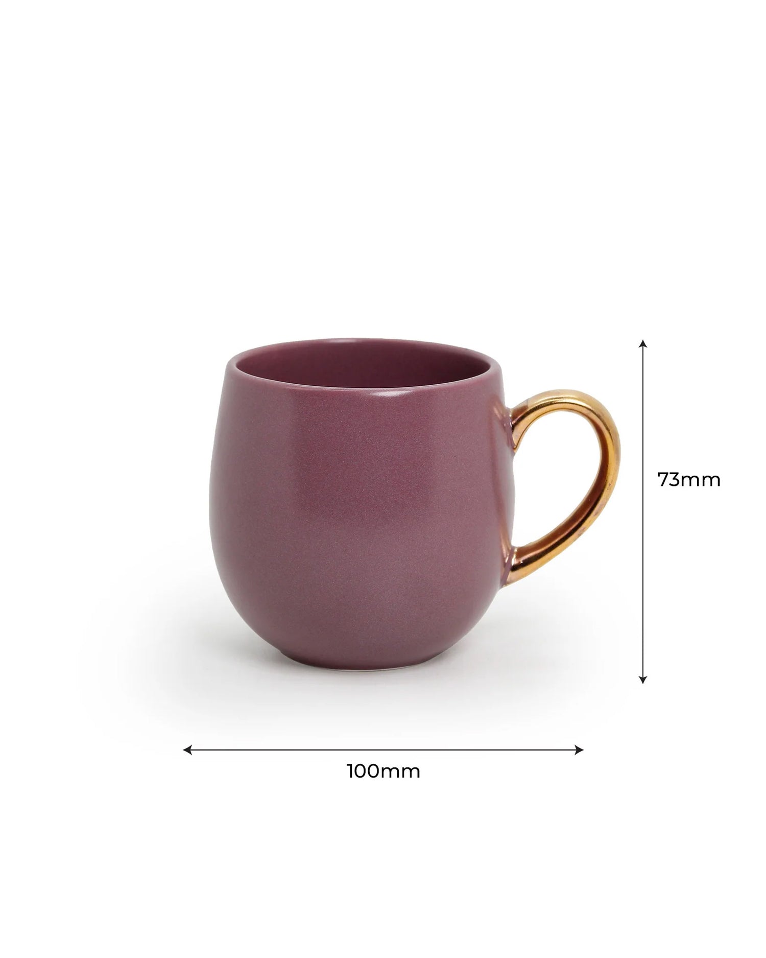 LAVENDER HERB / Set of 6 * 180ml || Bloom luxurious Tea Mug | Golden handle