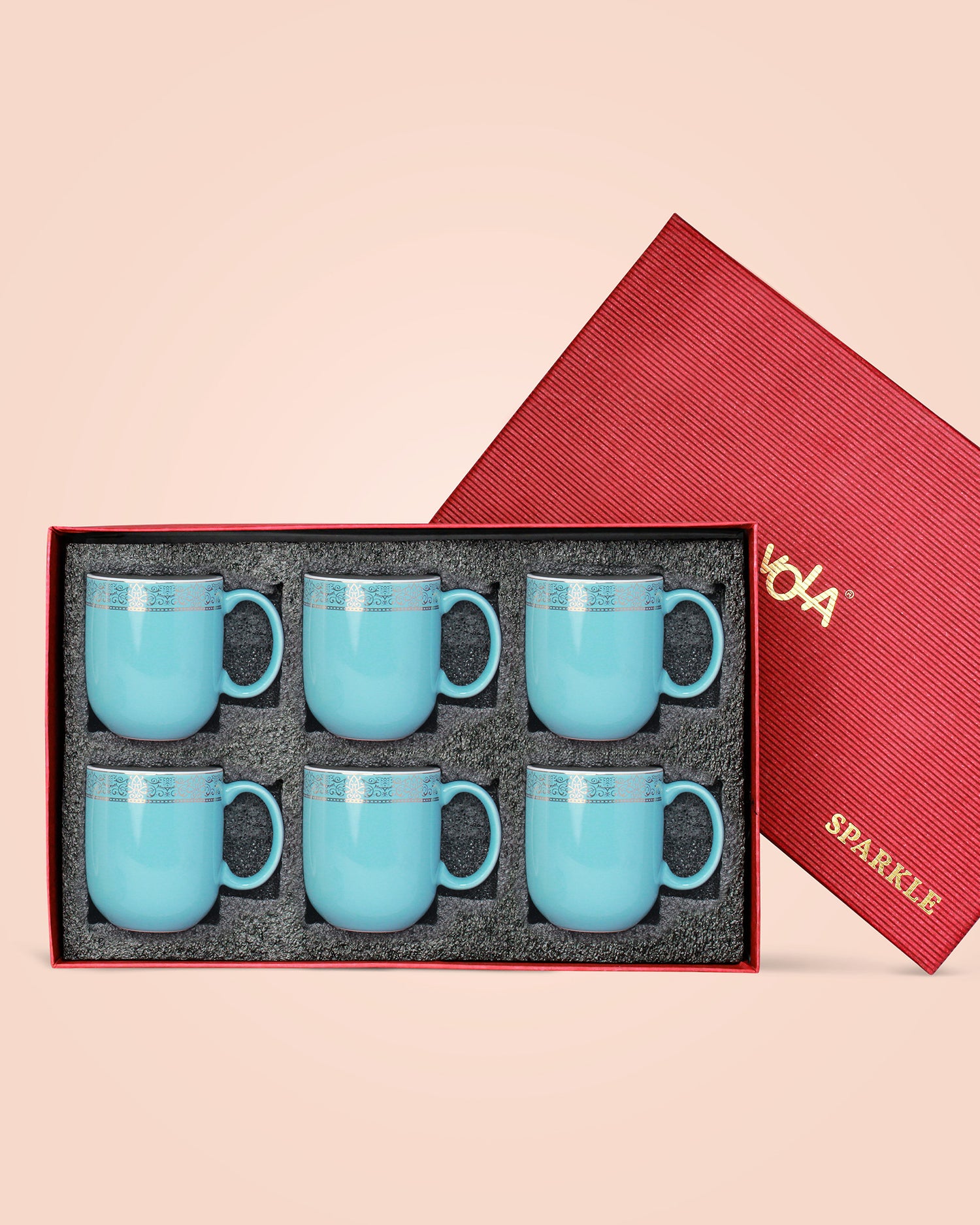 ASPIRING BLUE / Set of 6 * 200ml || Dazzle Heritage Superior Mug | Stylish Colors