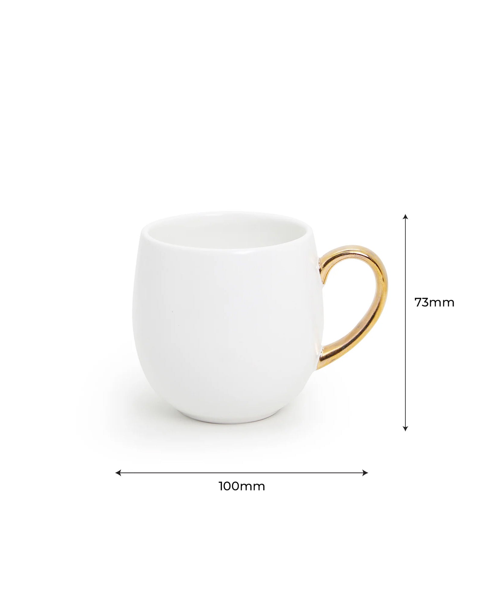 WHITE / Set of 6 * 180ml || Bloom luxurious Tea Mug | Golden handle