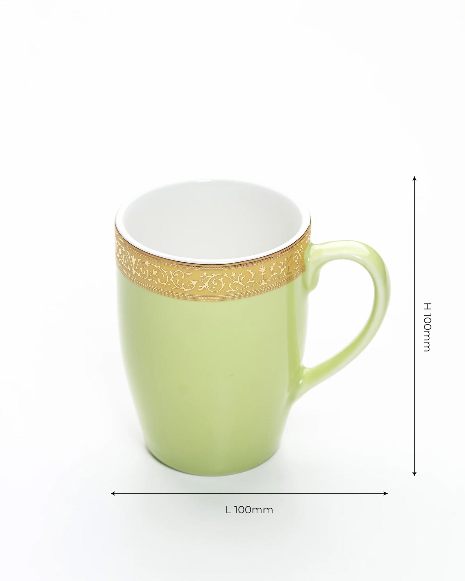 LILLY GREEN / Single pc * 230ml || Scarlet: Premium Porcelain Mugs in Pastel Colors