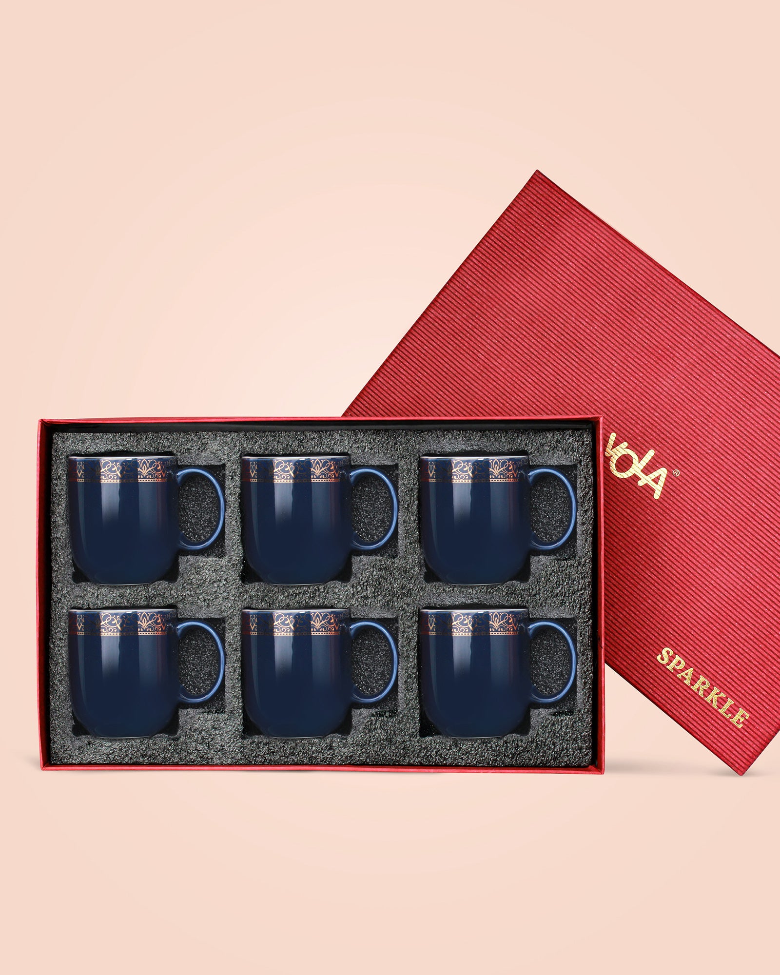 PRUSSIAN BLUE / Set of 6 * 200ml || Dazzle Heritage Superior Mug | Stylish Colors