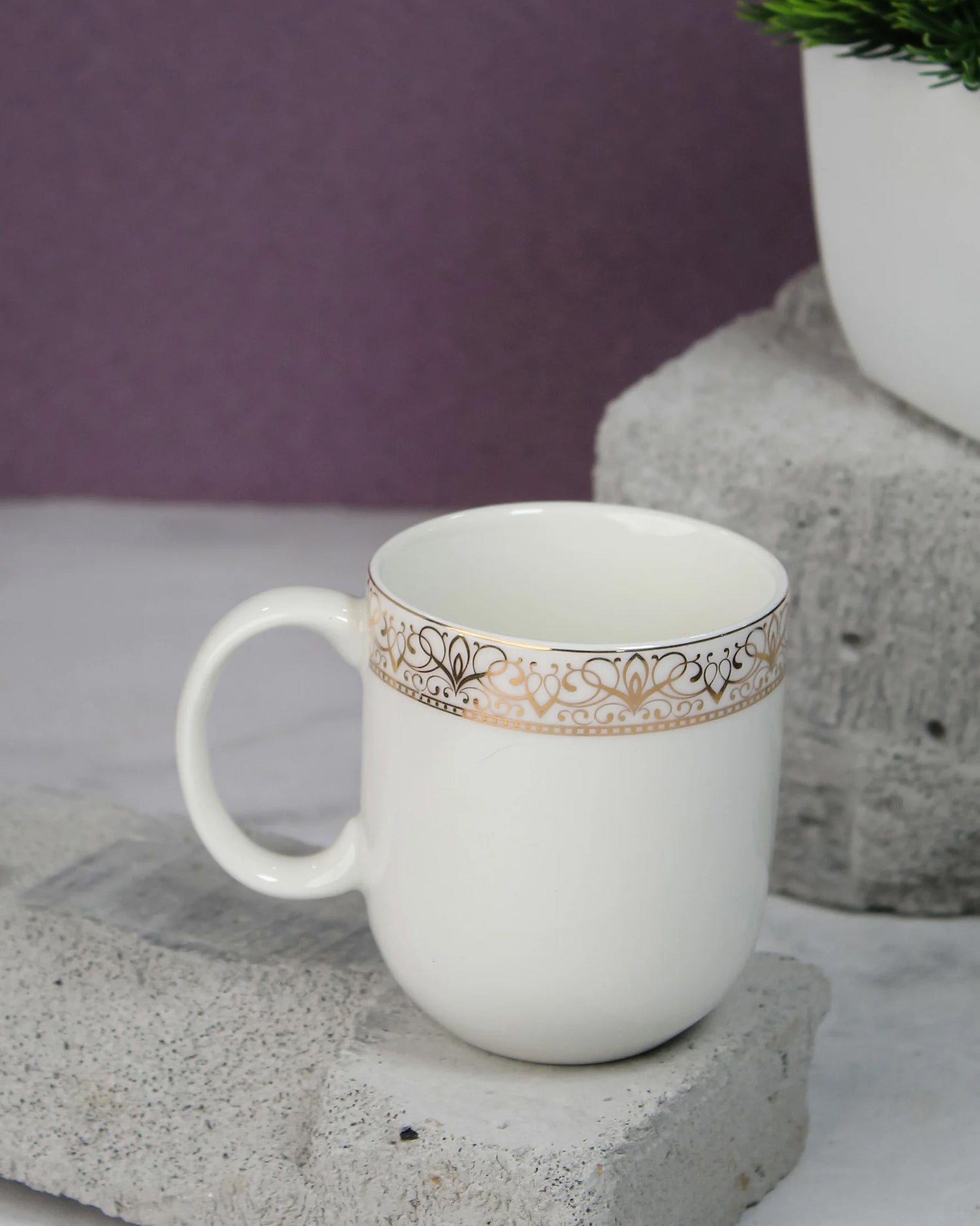 IVORY / Single pc * 200ml || Dazzle Heritage Superior Mug | Stylish Colors