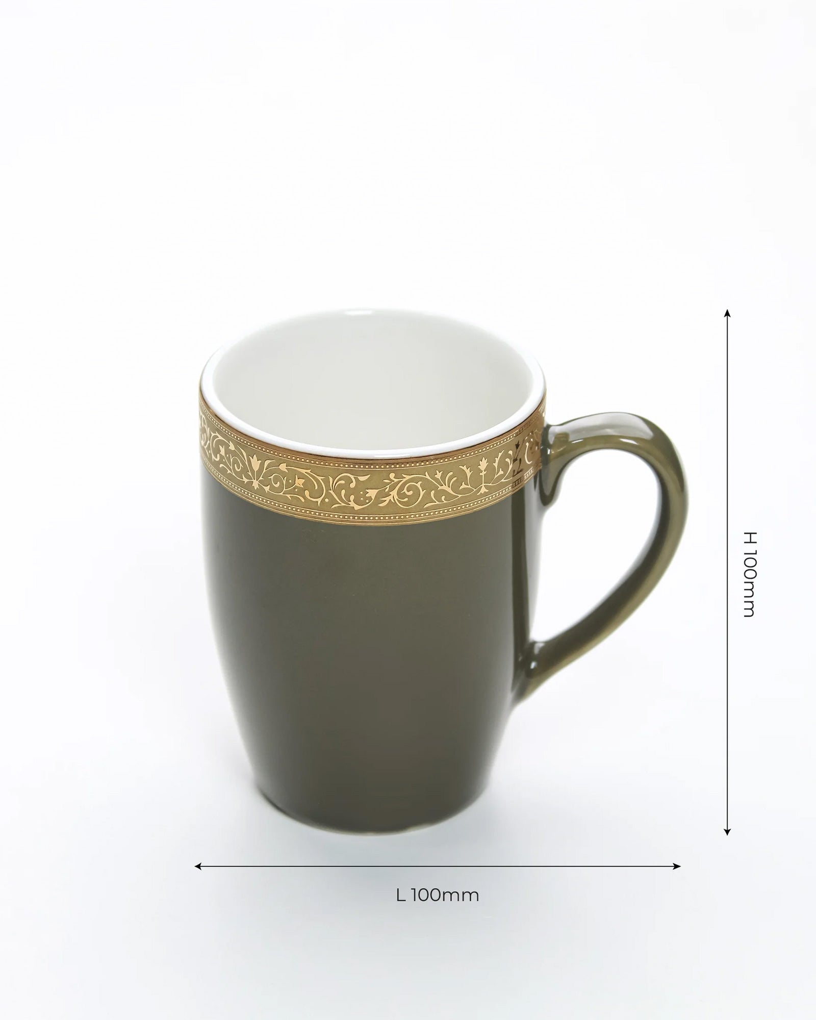 LUNAR GREEN / Single pc * 230ml || Scarlet: Premium Porcelain Mugs in Pastel Colors