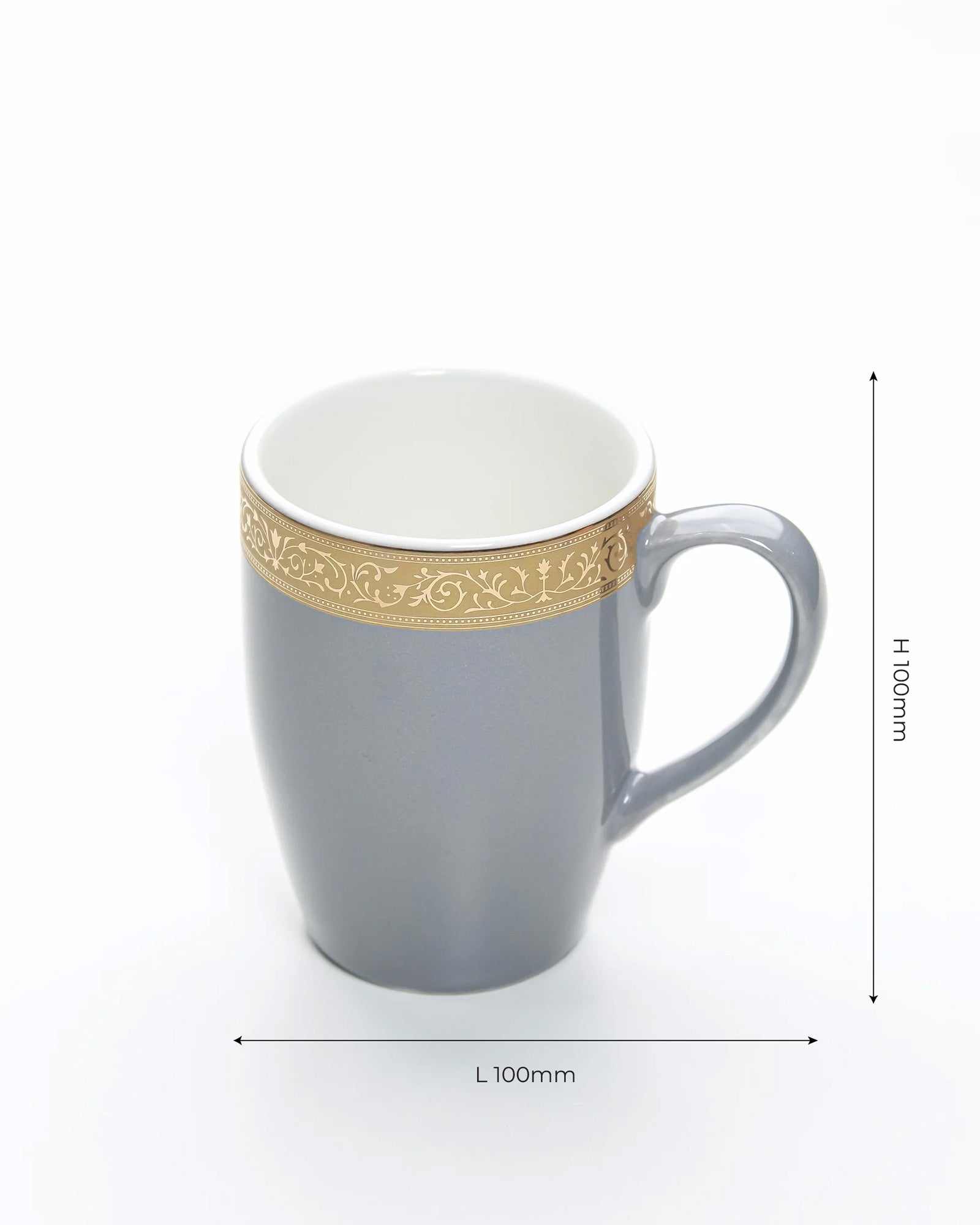 SILVER GREY / Single pc * 230ml * 230ml || Scarlet: Premium Porcelain Mugs in Pastel Colors
