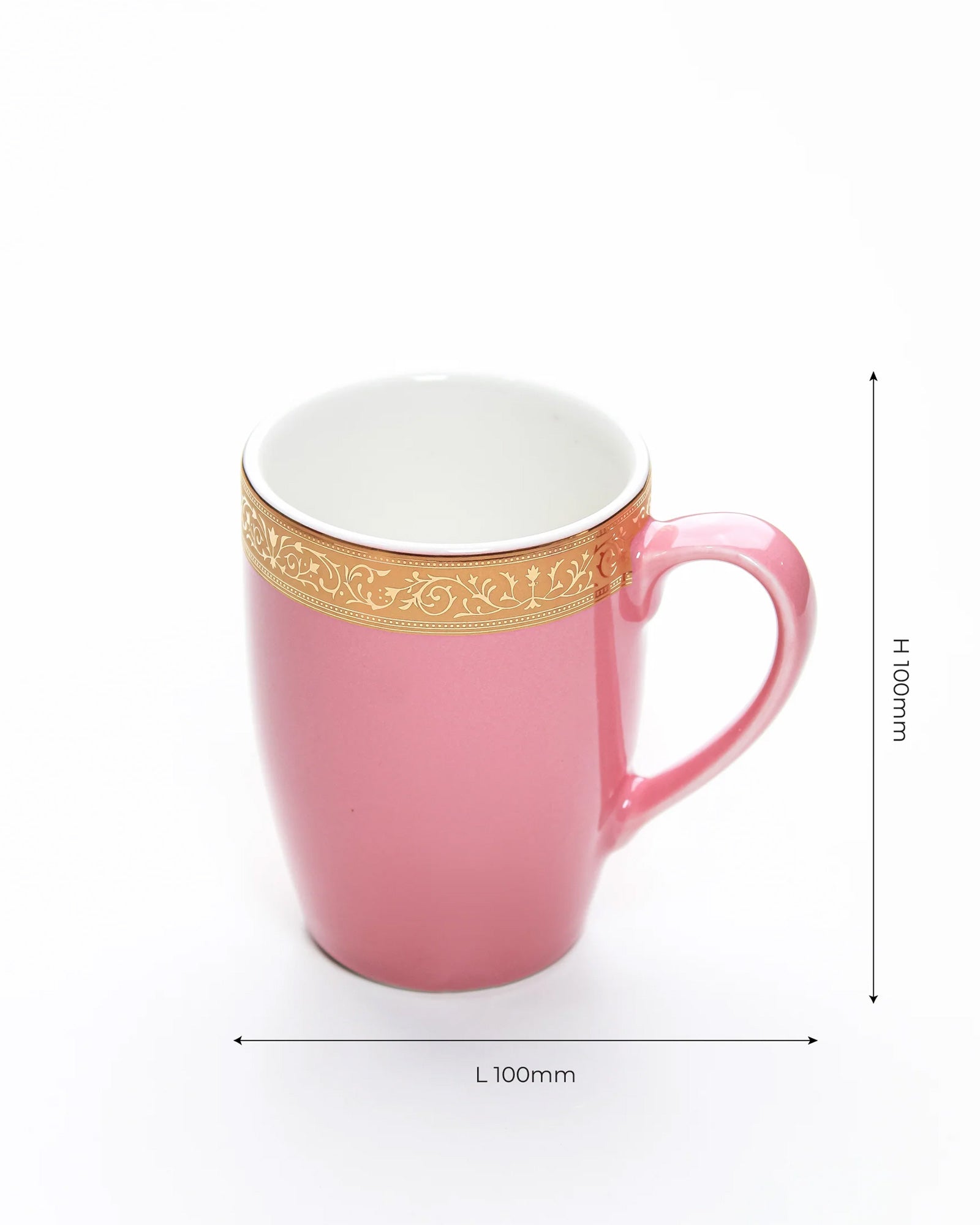 BLOOMING DALHIA / Set of 6 * 230ml || Scarlet: Premium Porcelain Mugs in Pastel Colors