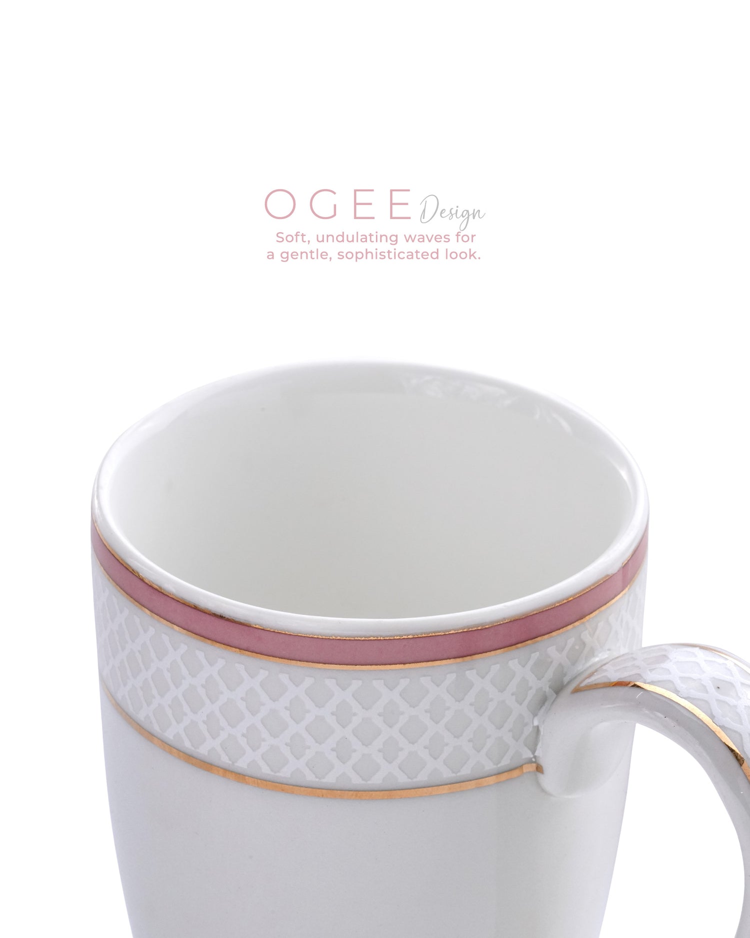  Ivory / Pink / Set of 2 * 230ml || Stellar Collection || Mug _Ogee