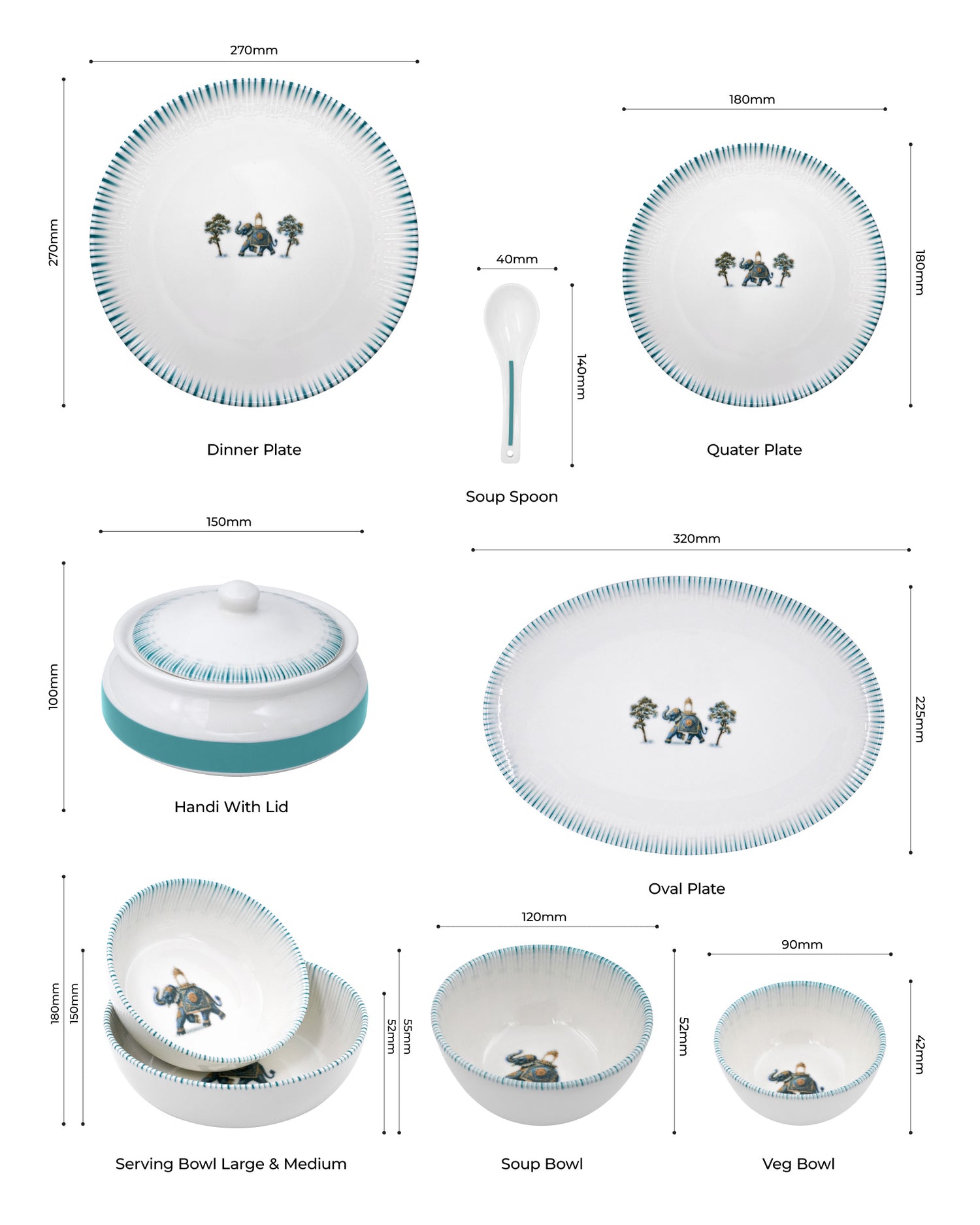 35 Pcs || Pixel Collection Dinnerware - Savannah