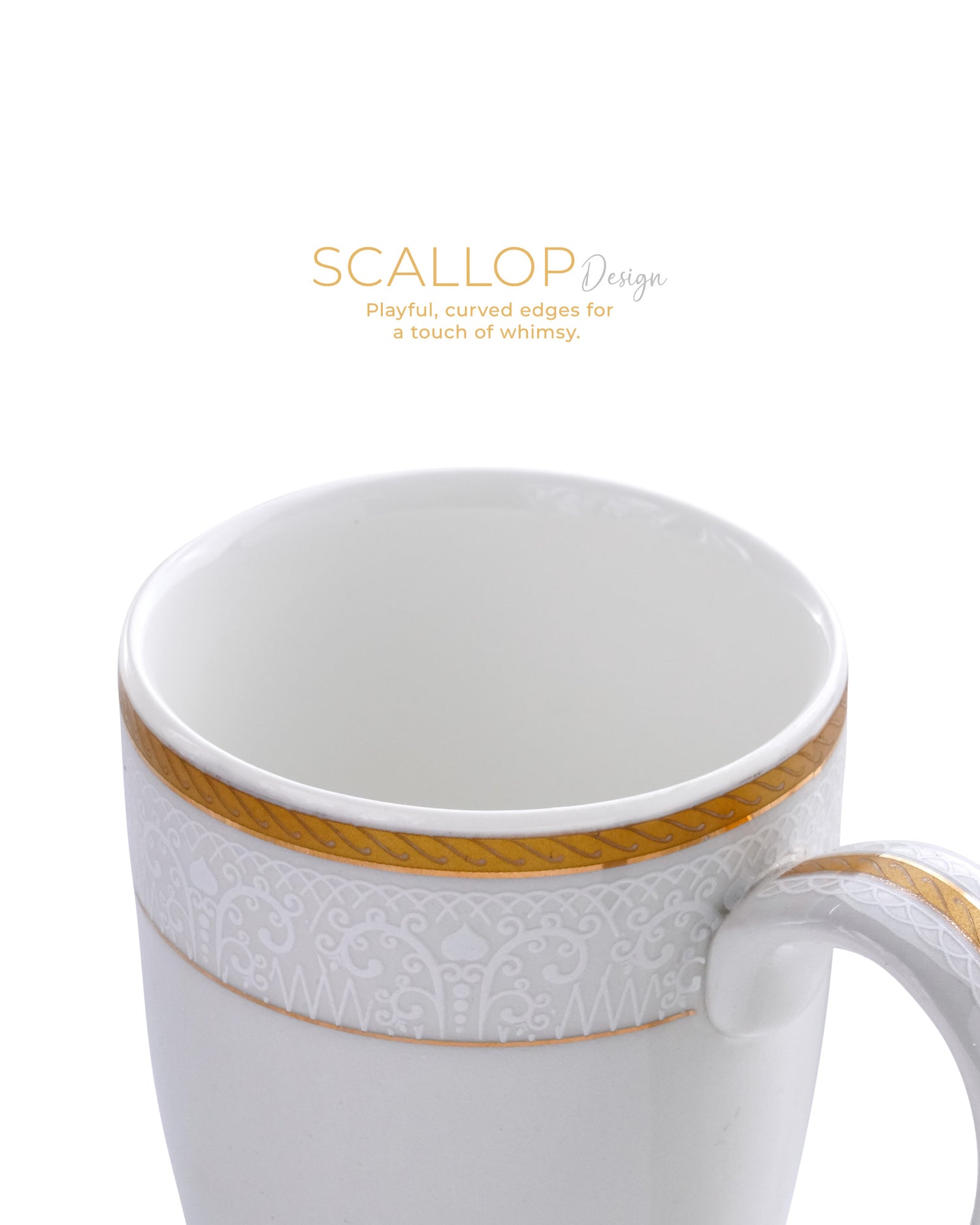 Ivory / Mustard / Single pc * 300ml || Stellar Collection || Mug _ Scallop