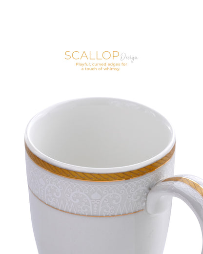 Ivory / Mustard / Single pc * 300ml || Stellar Collection || Mug _ Scallop