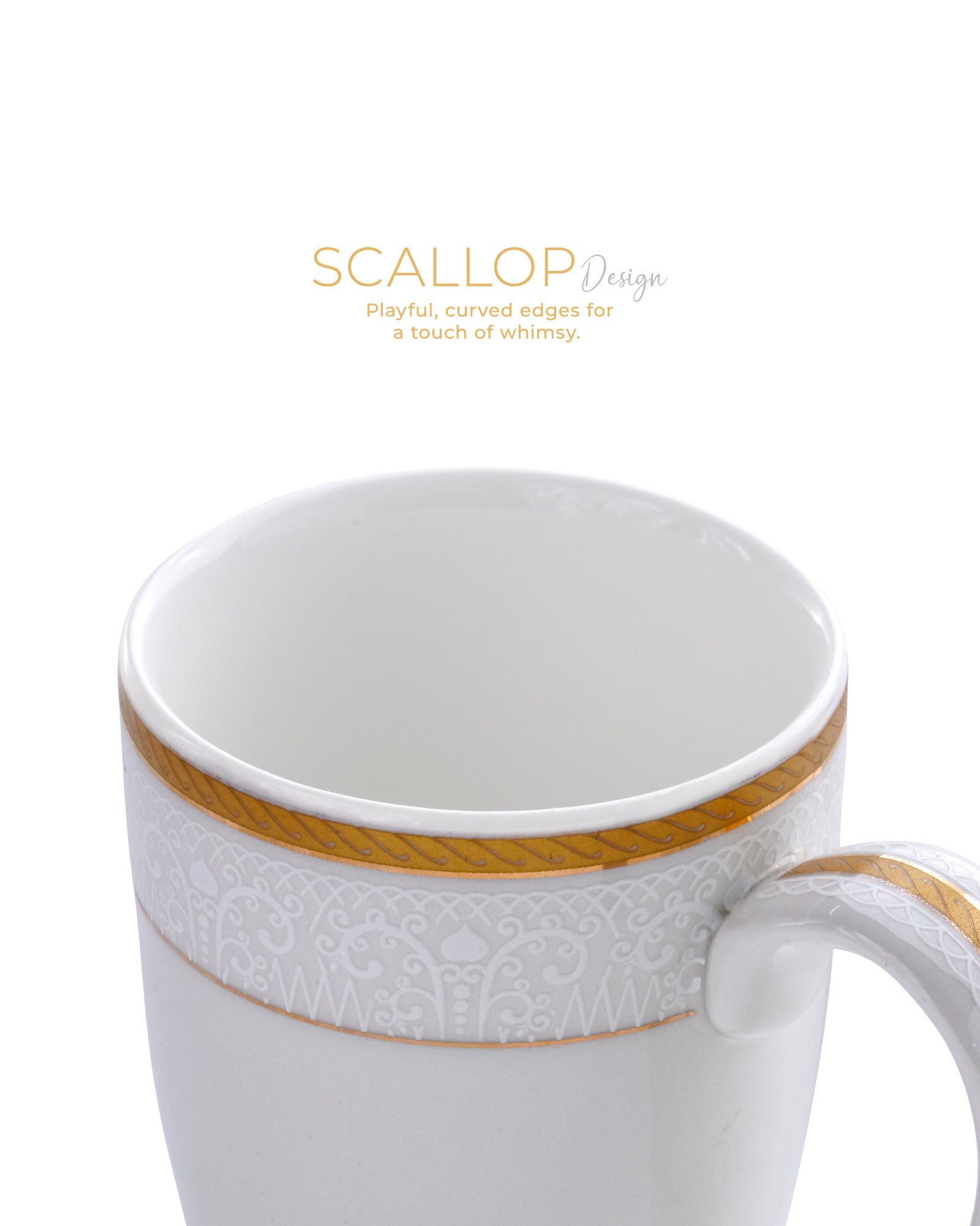 Ivory / Mustard / Set of 2 * 230ml || Stellar Collection || Mug _ Scallop