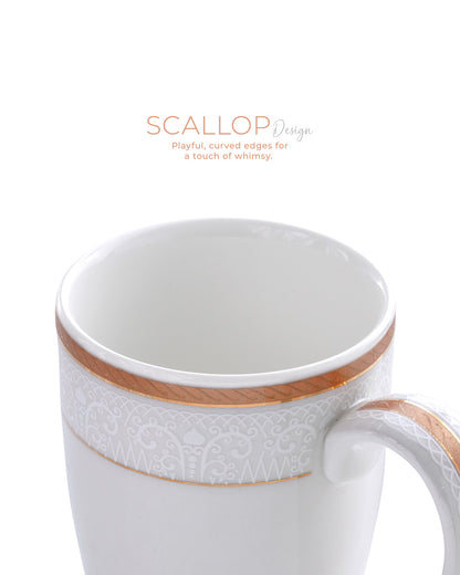 Ivory / Copper / Single pc * 230ml || Stellar Collection || Mug _ Scallop