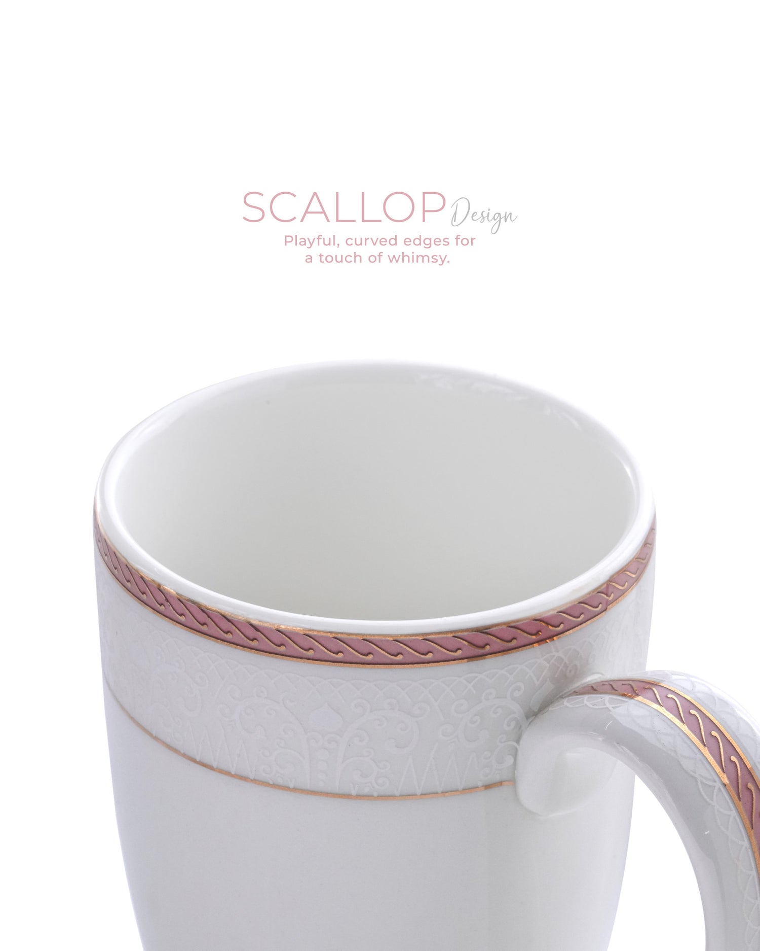 Ivory / Pink / Set of 2 * 300ml || Stellar Collection || Mug _ Scallop