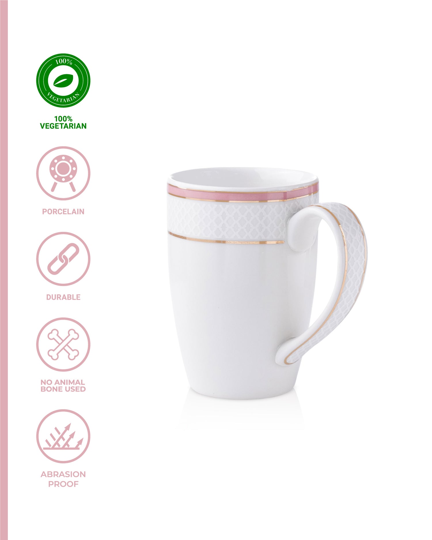 Ivory / Pink / Set of 2 * 300ml || Stellar Collection || Mug _Ogee