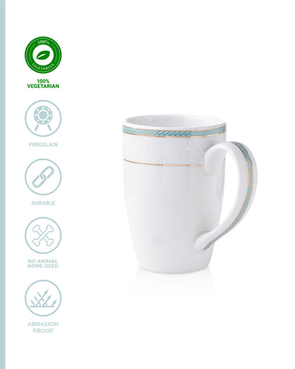 Ivory / Aqua / Single pc * 300ml || Stellar Collection || Mug _ Scallop