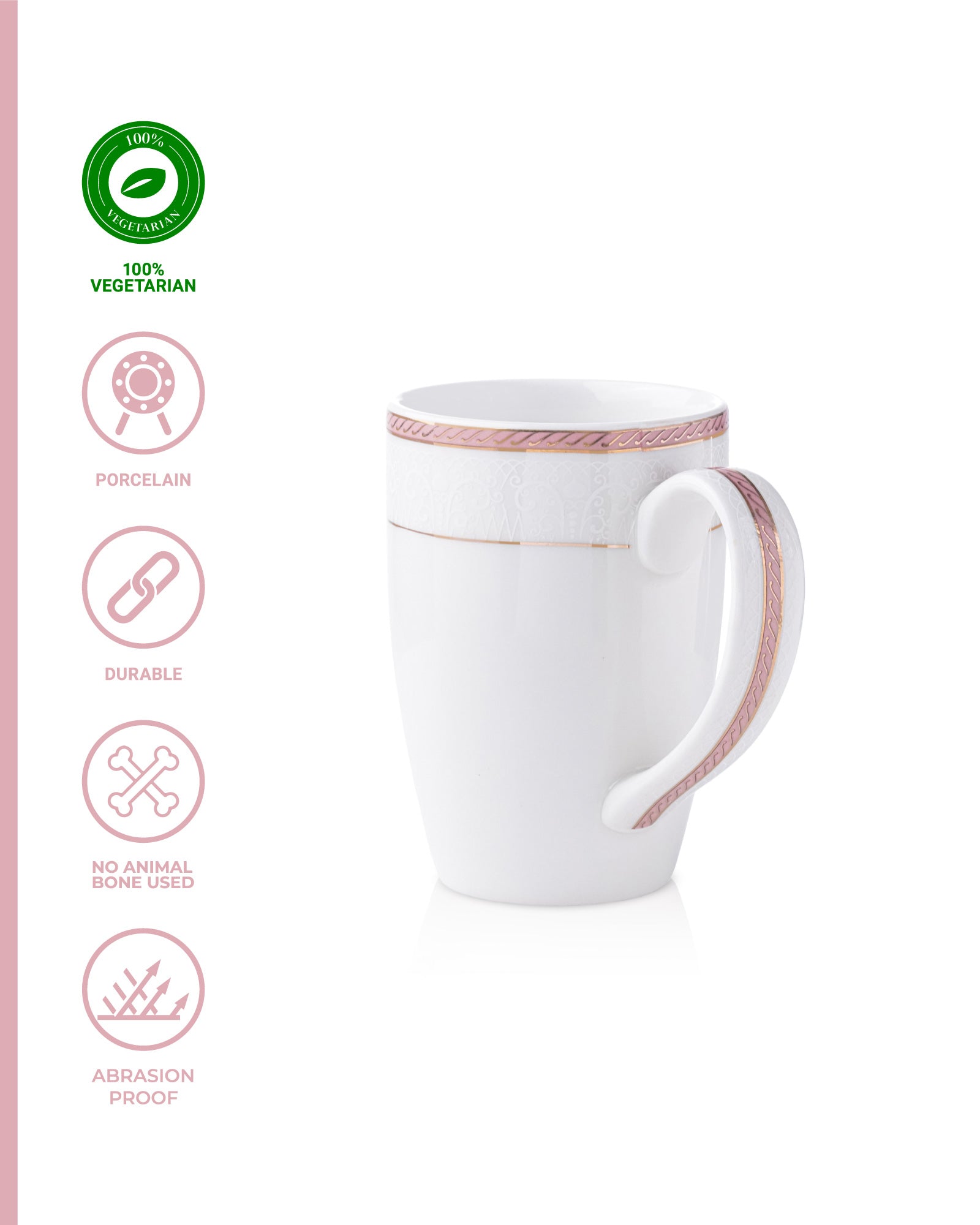 Ivory / Pink / Single pc * 300ml || Stellar Collection || Mug _ Scallop